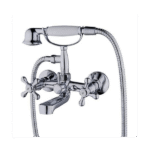 Bath mixer exposed wall type with handshower set chrome plated